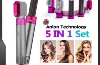 Máy làm tóc 5in1 đa năng Hàn Quốc Anion Technology 5 in 1 Set màu hồng bạc, đầy đủ 5 đầu uốn sấy tạo phồng chính hãng