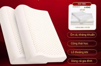 Gối cao su non cao cấp KAW màu trắng, có lỗ thoáng khí, chống ngáy và giảm đau mỏi vai gáy.
