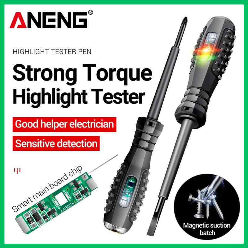 Bút thử điện aneng b05 thế hệ mới tích hợp đèn led và tua vít từ tính.