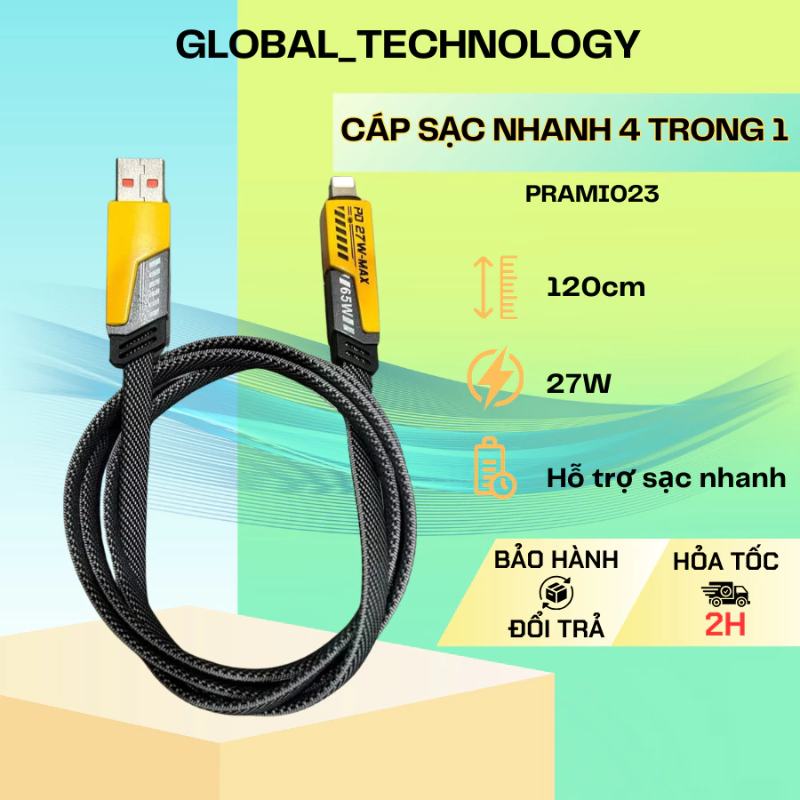 Củ Sạc Nhanh PRAMI 120W 4 Cổng (2 PD + 2 USB) – Nhỏ Gọn PRAMI019 - Ảnh 4