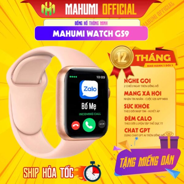 đồng hồ thông minh MAHUMI WATCH 9 màu hồng size 41mm