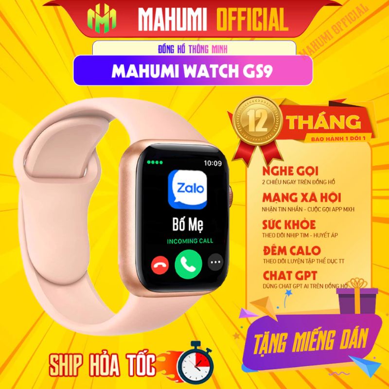 đồng hồ thông minh MAHUMI WATCH 9 màu hồng size 41mm