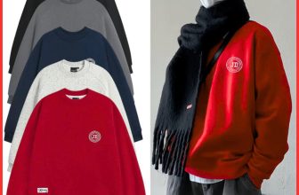 Áo sweater JULIDO logo JD thêu tròn, chất liệu nỉ lông