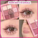 Bảng phấn mắt DIKALU Coco Venus 9 ô nhũ kim tuyến tone hồng đào, cam san hô.