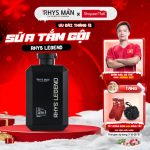Chai sữa tắm gội nam RHYS MAN 3 In 1 Rhys Legend 350ml màu đen/xanh, nổi bật với hương nước hoa nam tính.