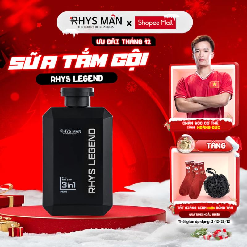 Sữa Tắm Gội Nam RHYS MAN Hương Nước Hoa 3 In 1 Rhys Legend: Sạch Sảng Khoái, Thơm Chuẩn Soái Ca
