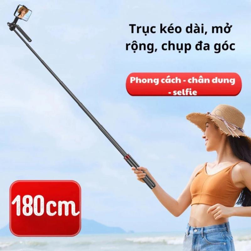 Gậy selfie A14 kéo dài tối đa 180cm hỗ trợ chụp ảnh selfie góc rộng và chân dung.