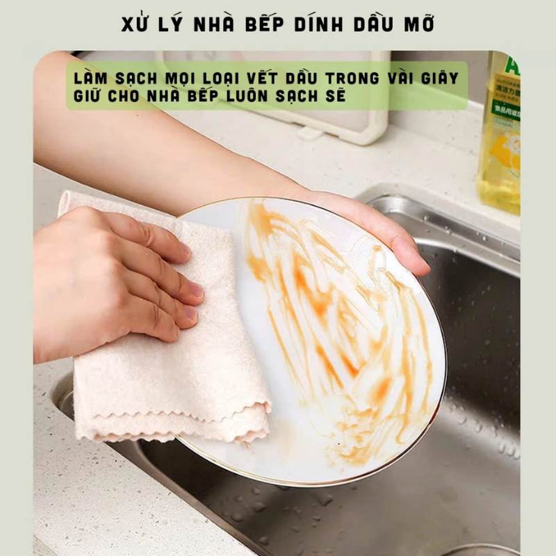 Khăn lau bếp xơ mướp tự nhiên, mềm mại, thấm hút mạnh