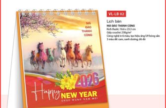 Lịch Bàn 2026 Mã Đáo Thành Công VL-LB 02/VLLB02B - Biểu tượng phong thủy thịnh vượng cho năm Bính Ngọ.