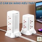 Ổ cắm điện đa năng dạng tháp tích hợp cổng USB và Type-C